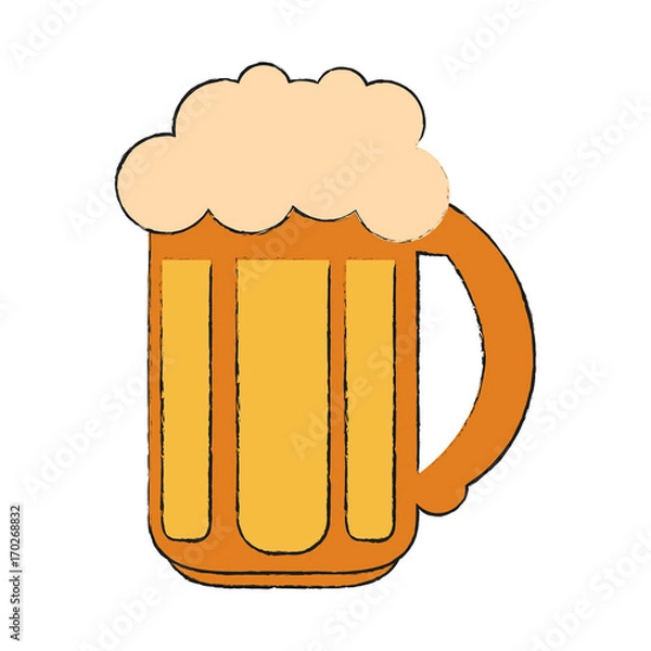 Fototapeta Beer glass of pub alcohol and bar theme Isolated design Vector illustration