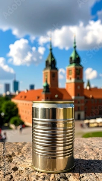 Obraz Tin can in front of a historical European city