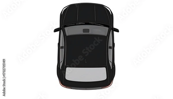 Obraz Top-down view of a black car