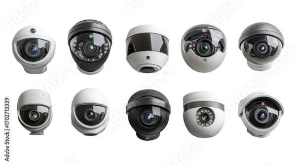 Obraz Surveillance smart cameras isolated on transparent background