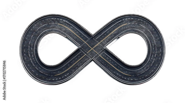Obraz Top view of the intersection of asphalt roads isolated on transparent background