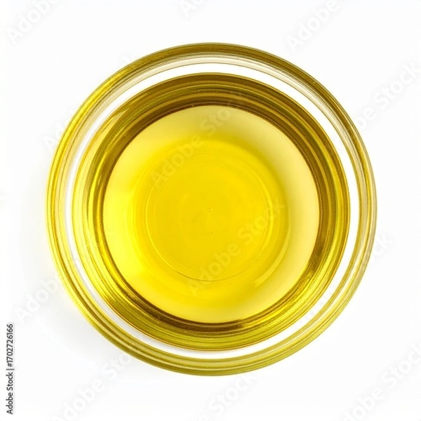 Fototapeta Hazelnut Oil on Isolated White Background – Golden Oil with Buttery Notes and Professional Macro Focus