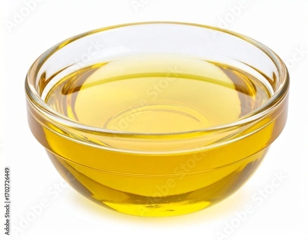 Fototapeta Hazelnut Oil on Isolated White Background – Golden Oil with Buttery Notes and Professional Macro Focus