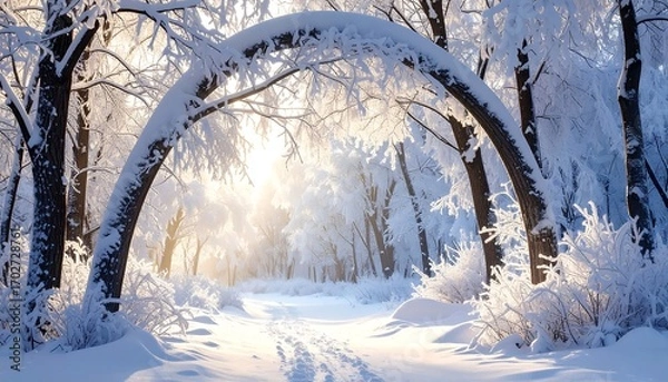 Obraz Winter wonderland forest path (1)