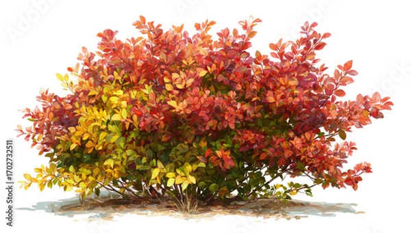 Fototapeta Autumnal shrub with vibrant fall colors