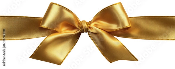 Fototapeta Golden ribbon bow on black background (2)