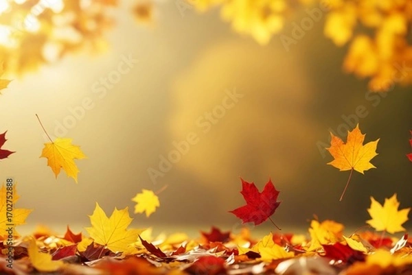 Obraz Beautiful Fall Colors and Falling Leaves