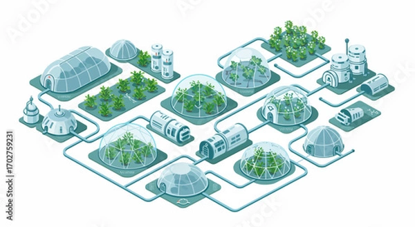 Fototapeta Futuristic Cityscape with Elevated Highway System.