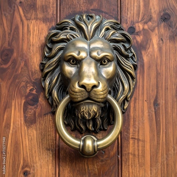 Obraz Ornate lion door knocker