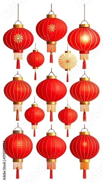 Obraz Red Chinese lanterns, various sizes