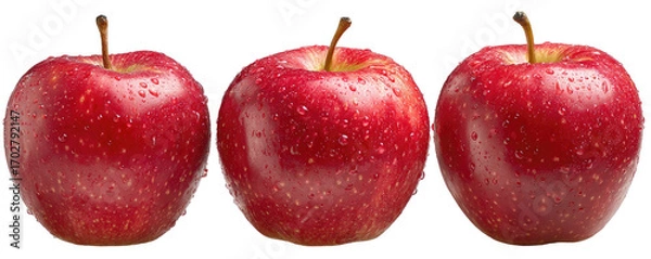 Obraz Three vibrant red apples