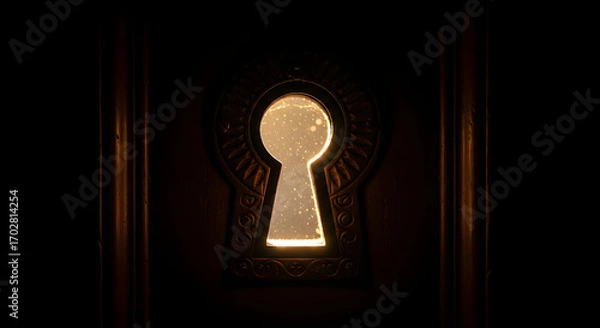 Obraz Glowing Light Through Keyhole