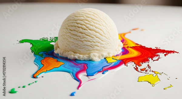 Obraz Melting Ice Cream Globe