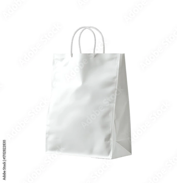 Fototapeta Blank white shopping bag, simple design