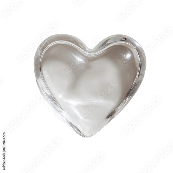 Obraz Heart-shaped, translucent, light gray object