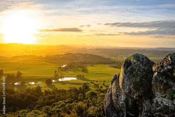Fototapeta sunset in the mountains