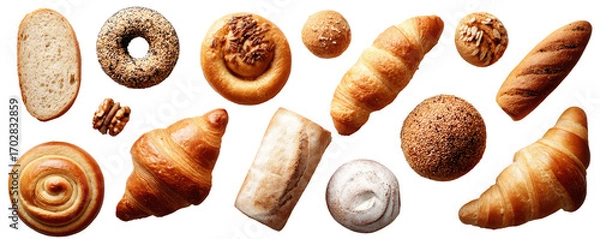 Obraz Assorted baked goods displayed on a dark background