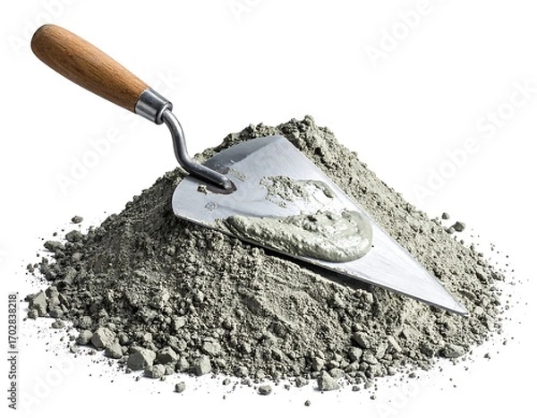 Obraz Trowel full of gray concrete