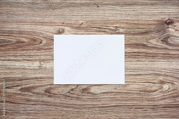 Obraz Blank white envelope on wooden background