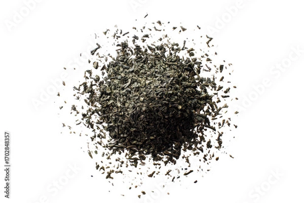 Obraz A dark, granular sphere,  explosively dispersed, with muted colors