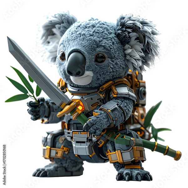 Obraz Koala warrior with sword and armor
