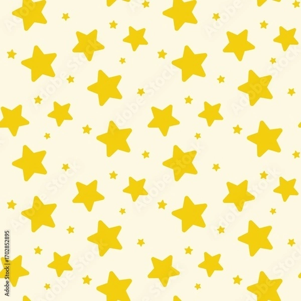 Fototapeta Seamless Yellow Shiny Stars Pattern
