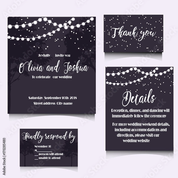 Obraz WEDDING INVITATION TEMPLATE DESIGN.