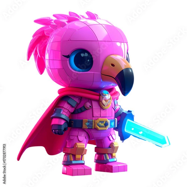 Obraz Pink cartoon bird warrior