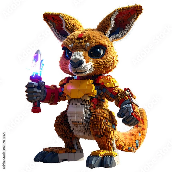 Obraz Pixelated kangaroo holding weapon