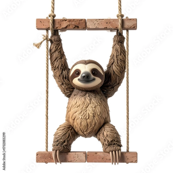 Obraz Playful sloth swinging