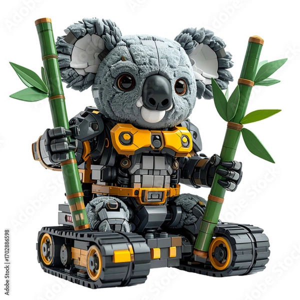 Obraz Robot koala with bamboo