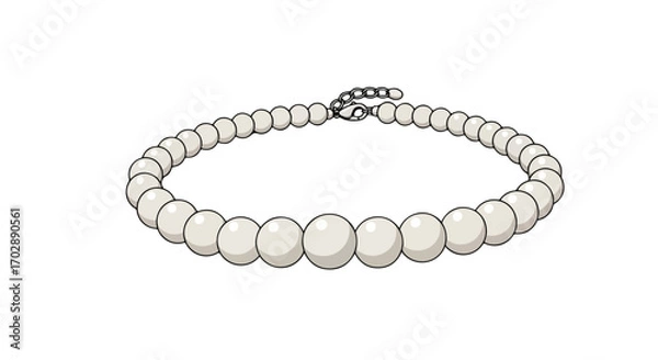 Fototapeta Elegant pearl strand necklace showcasing luminous spheres and a secure clasp design accessory