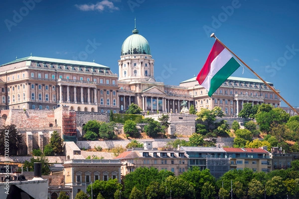 Obraz Historic royal castle building with Hungarian national Gallery on castle hill, Budapest, Hungary