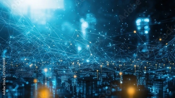Obraz Digital city network