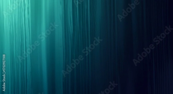 Fototapeta Dark blue abstract digital background featuring vertical lines with a brush stroke or flowing water effect. The color gradient from vibrant teal on the left to deep navy blue on the right creates a se