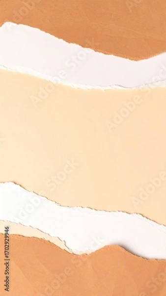 Obraz Layered Torn Paper Background in Earthy Tones for Textures and Graphic Design Elements