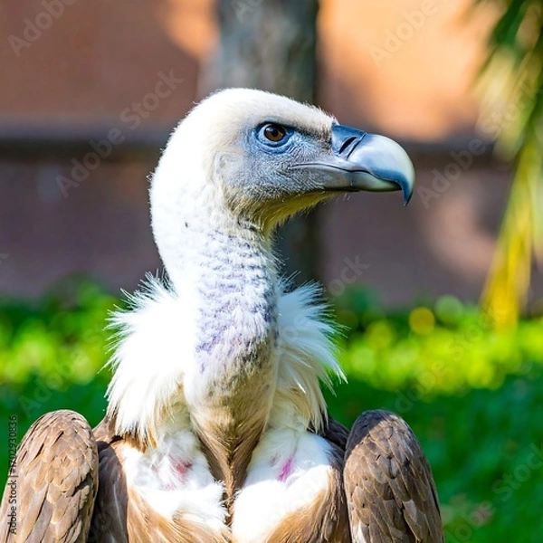 Fototapeta Close-up of a vulture's head and upper body
