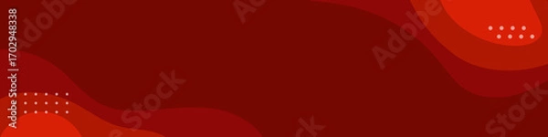 Fototapeta Red Background with Wavy Shapes, Modern Minimal Digital Design for Banner, Web, and Presentation