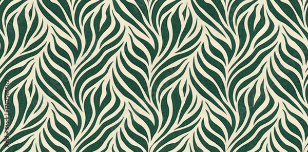Obraz Abstract Leaf Pattern in Green and Beige for Natural Backgrounds and Organic Designs