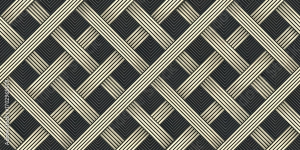 Obraz Elegant Interwoven Lines Pattern on Dark Backdrop Sophisticated Geometric Design for Modern Decor