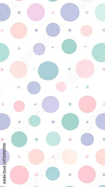 Fototapeta Pastel-colored circles pattern on white background