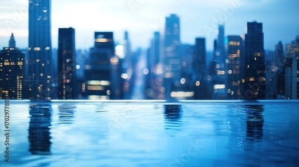 Obraz City rooftop pool reflection
