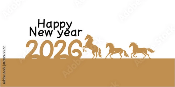 Fototapeta 2026 New year greeting. Happy new year greeting. Chinese new year illustration for 2026. Vector illustration.