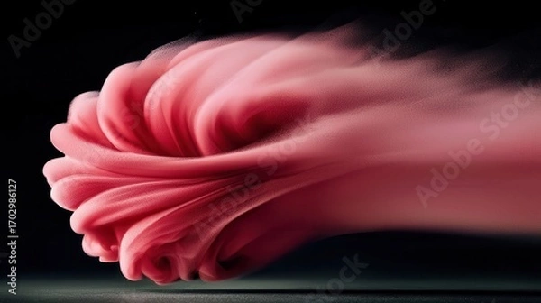 Fototapeta Abstract Flow of Pink Smoke with Dynamic Movement and Soft Texture Against a Dark Background