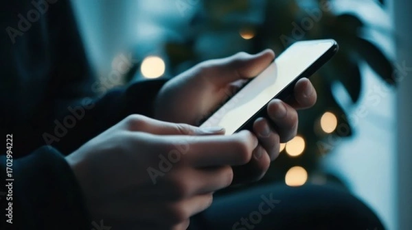 Obraz Hands using smartphone