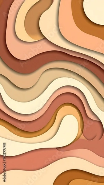 Obraz Abstract layered wavy shapes