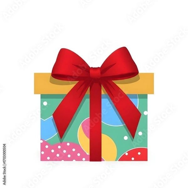 Obraz gift box with red ribbon