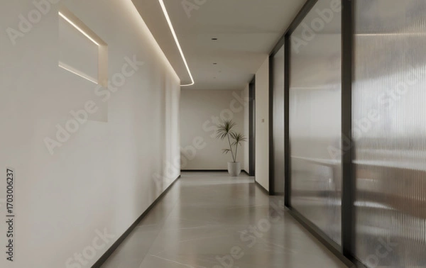Fototapeta Minimalist office corridor