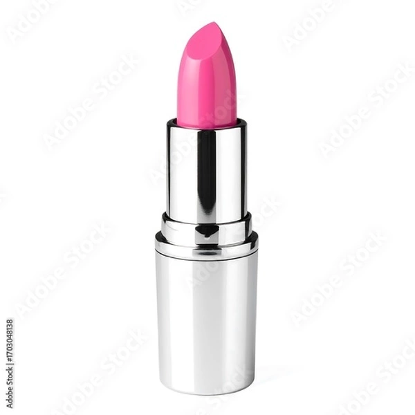 Fototapeta Pink lipstick in a metallic container