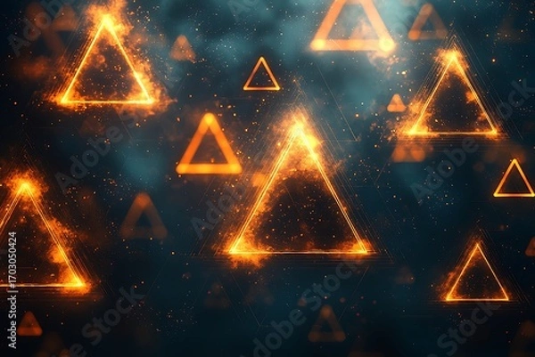 Obraz Fiery Triangles Abstract Background.